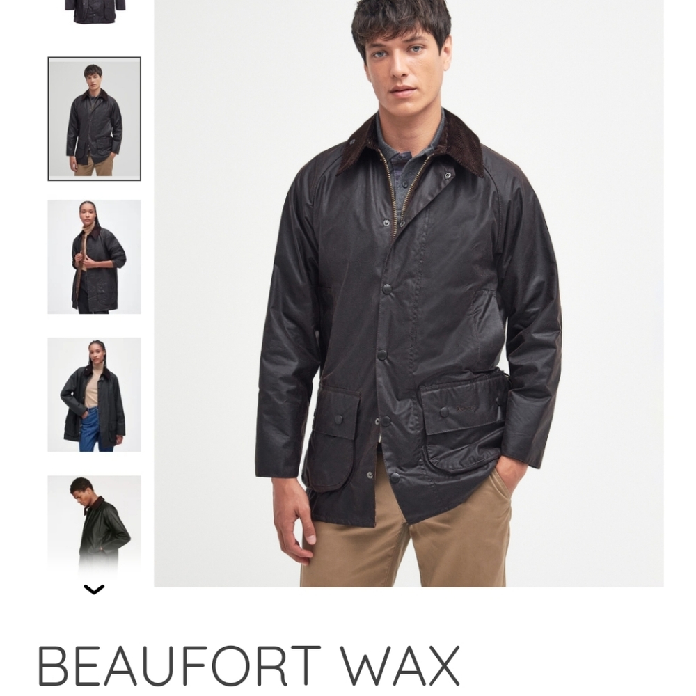 Barbour Beaufort Brown size C44, men's Large